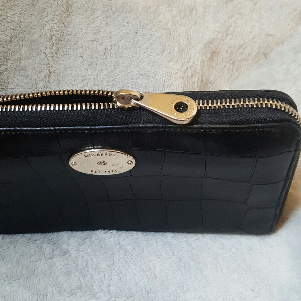 Mulberry Continental Croc Zip Around Wallet
